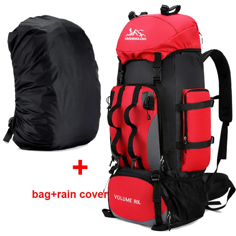 90L Waterproof Hiking Backpack – Large Capacity Trekking Rucksack for Camping, Travel & Outdoor Sports Equipment for Men