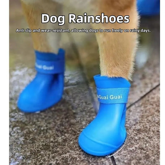 Protective Waterproof Dog Rain and Snow Shoes - Non-Slip Boots for All-Weather Outdoor Use, Safe for Your Pet's Feet