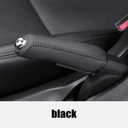Universal Car Handbrake Cover – Artificial Leather Protective Sleeve for Car Interior Styling and Comfort