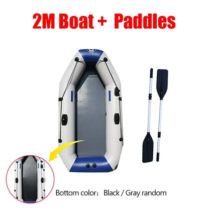 Inflatable Fishing Boat Kayak 175–260cm PVC Wear-Resistant Foldable Air Dinghy for 1–5 Persons Outdoor Water Sports & Canoeing