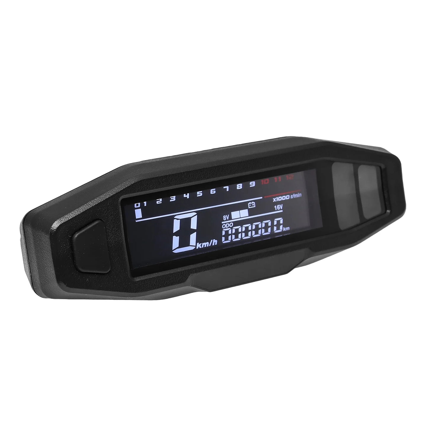 AD Universal Motorcycle Digital Speedometer – LED Tachometer Dashboard Instrument Panel with LCD Display & Y Bracket