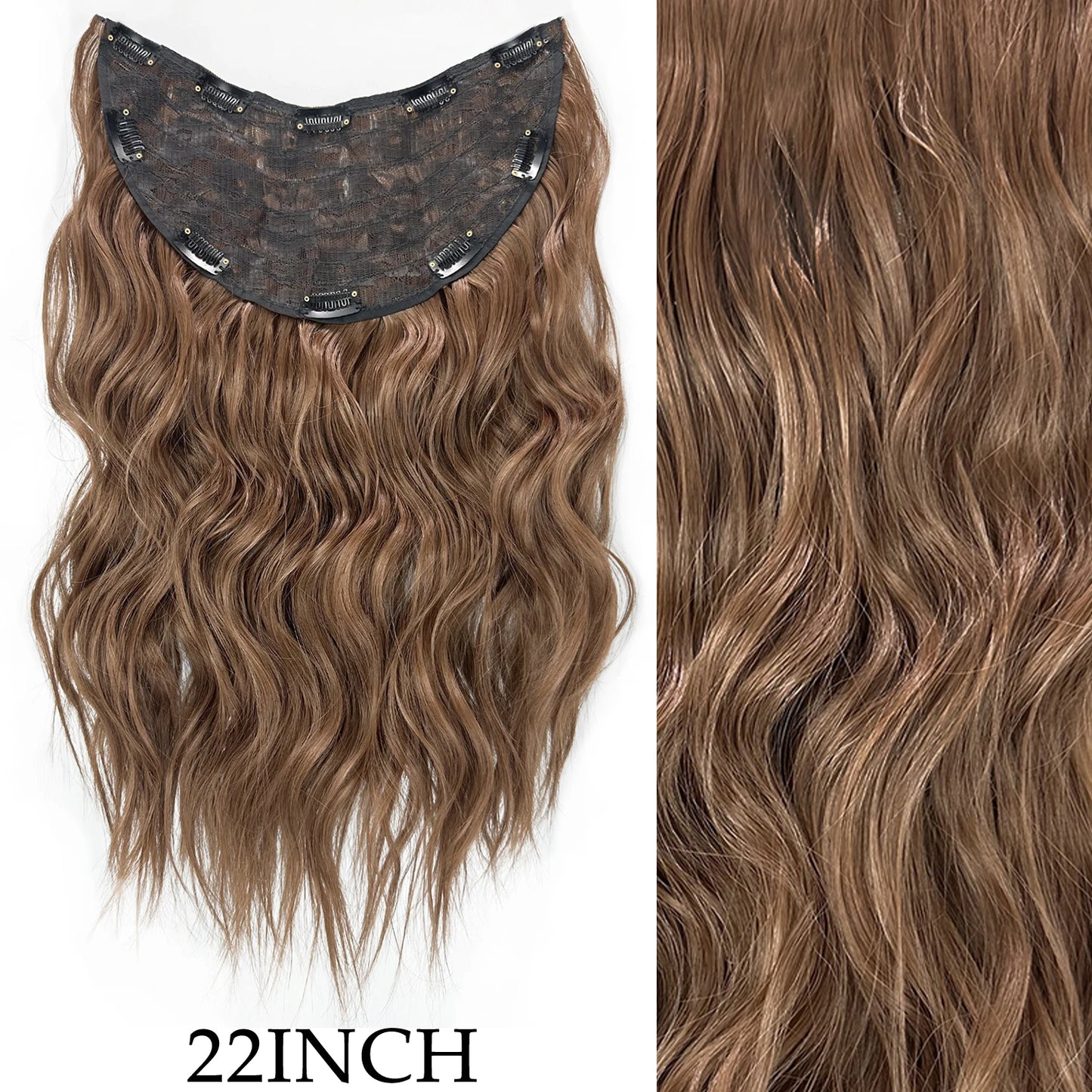 Women’s 7Pcs Hair Extensions with 16 Clips – Natural Black Straight Ombre Hairpiece