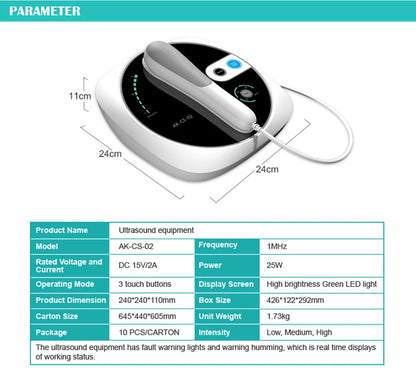 Ultrasound Physiotherapy Massage Device – 1MHz Intensity for Muscle & Joint Pain Relief, No-Drug Ultrasonic Machine