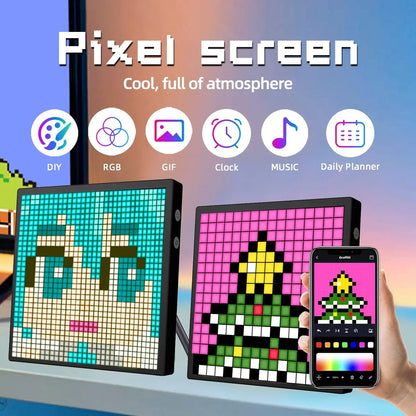 Smart RGB LED Pixel Matrix Display – Bluetooth App Controlled DIY Graffiti Animation Frame for Gaming Room & Modern Wall Decor