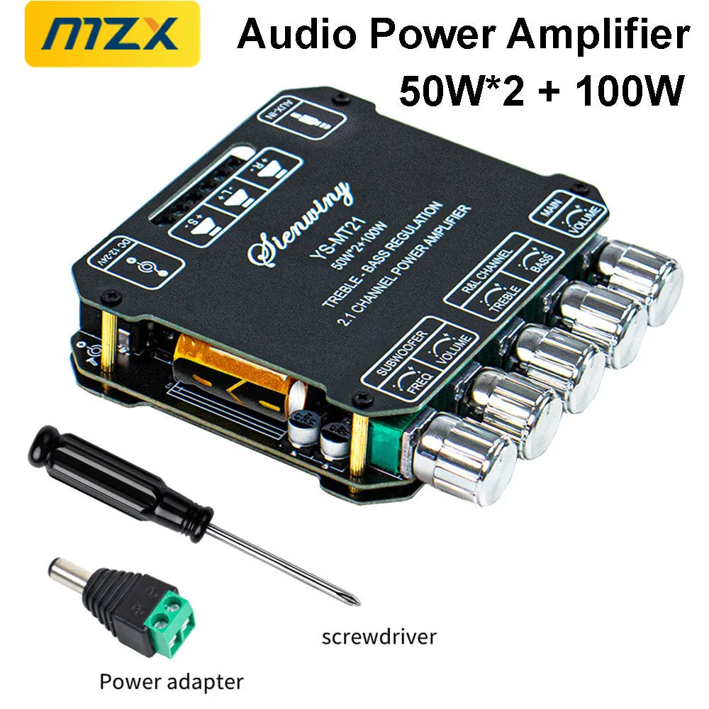 2.1 Channel Audio Power Amplifier - 200W Stereo HiFi Bluetooth Subwoofer Module