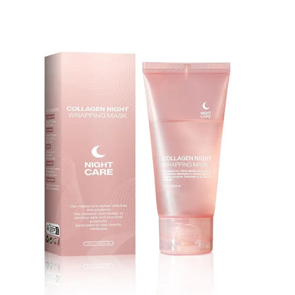 Hydrolyzed Collagen Overnight Facial Mask - Peel-Off Hydrating & Firming Mask, Reduces Sagging & Dullness, Boosts Elasticity