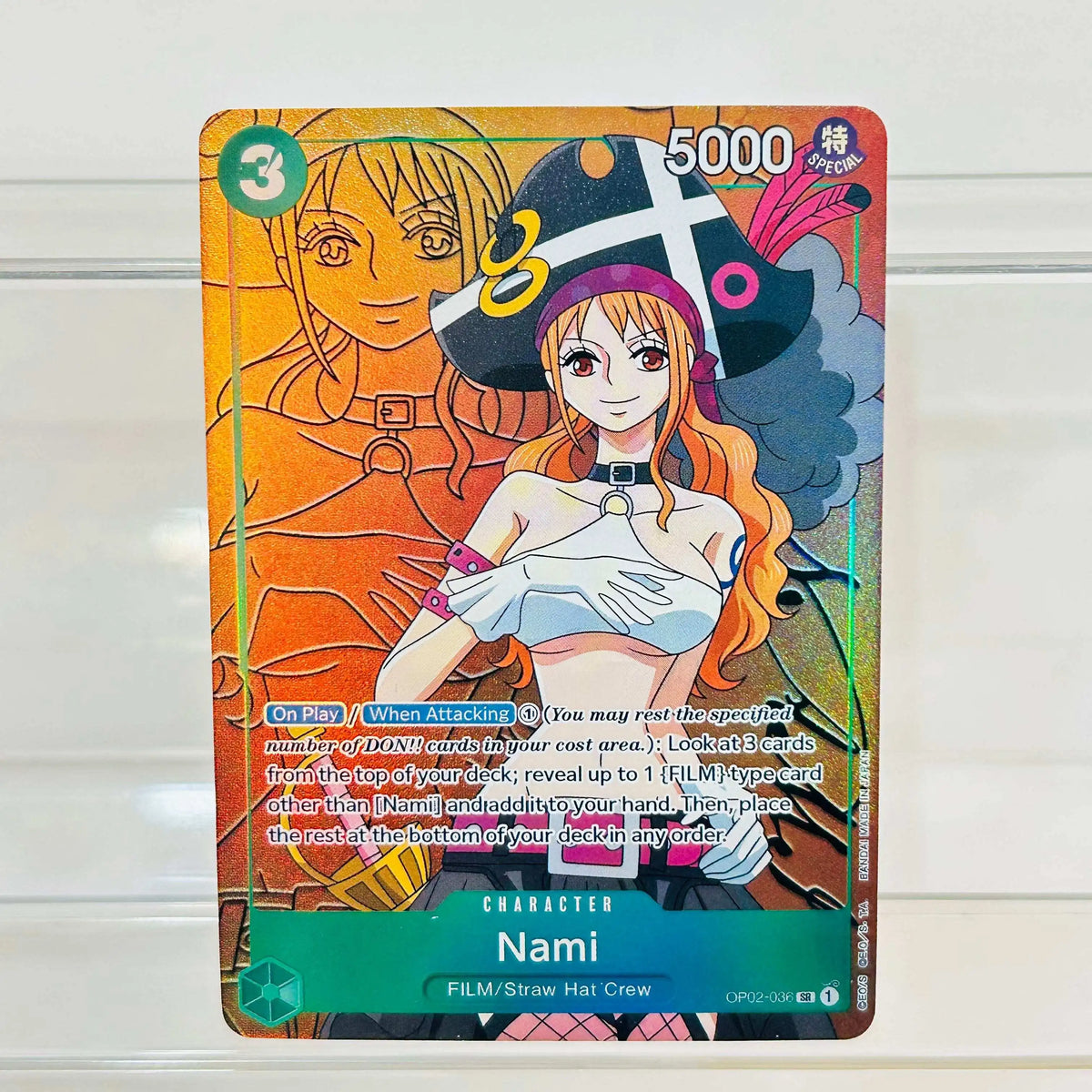 One Piece Monkey D. Luffy ST10-006 SR Card - English Holographic Textured Anime Collectible Trading Card