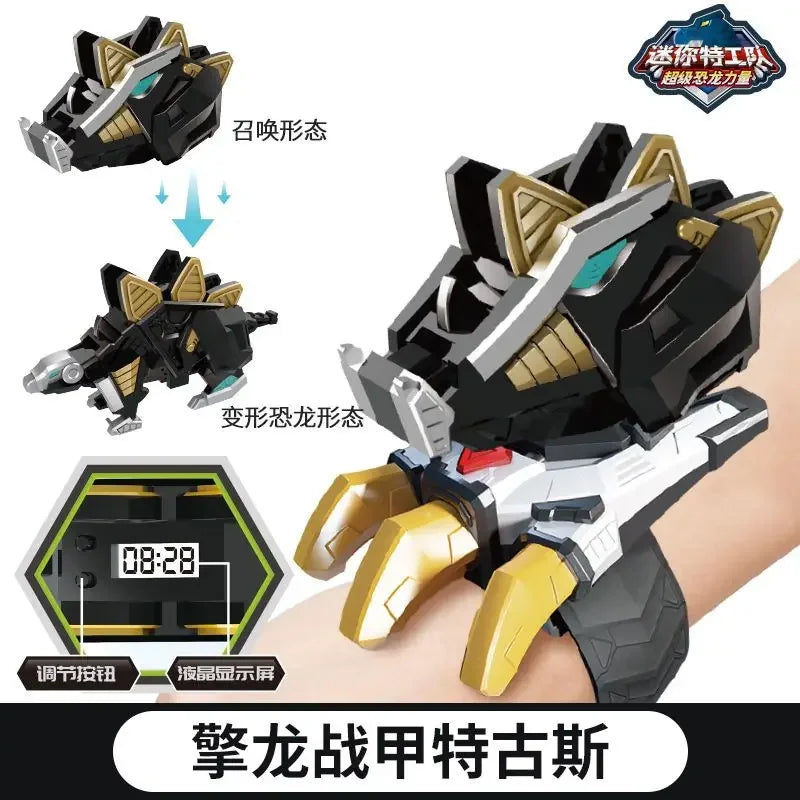 Genuine Mini Secret Service Watch Toy – Boy's Mecha Deformation Robot & Super Dinosaur Power