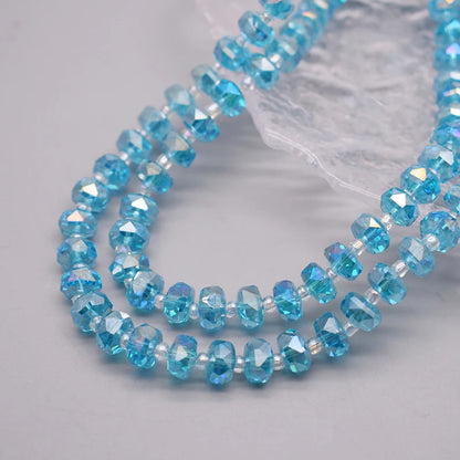 8mm Crystal Glass Beads Set - 30PCS Color Wheel Faceted Round Loose Beads for DIY Jewelry Making & Bracelets