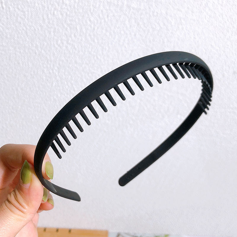 Fashion Solid Color Plastic Hairbands – Toothed Wave Combs, Non-slip Hair Bands for Women & Girls, Face Wash Headbands, Hair Accessories