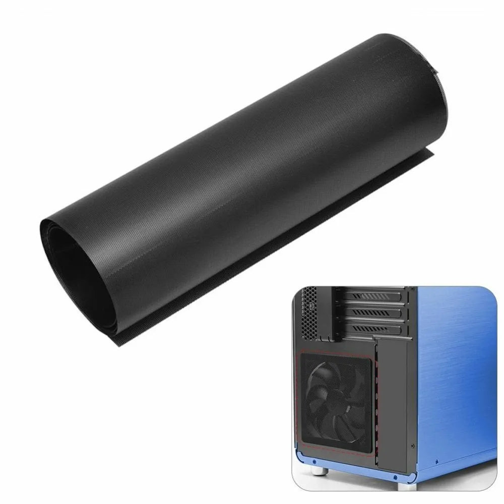 1M DIY PC Case Dust Mesh Filter - Black PVC Dustproof Mesh Filter Cover for Computer Cooler Fan, Fan Cooler Baffle