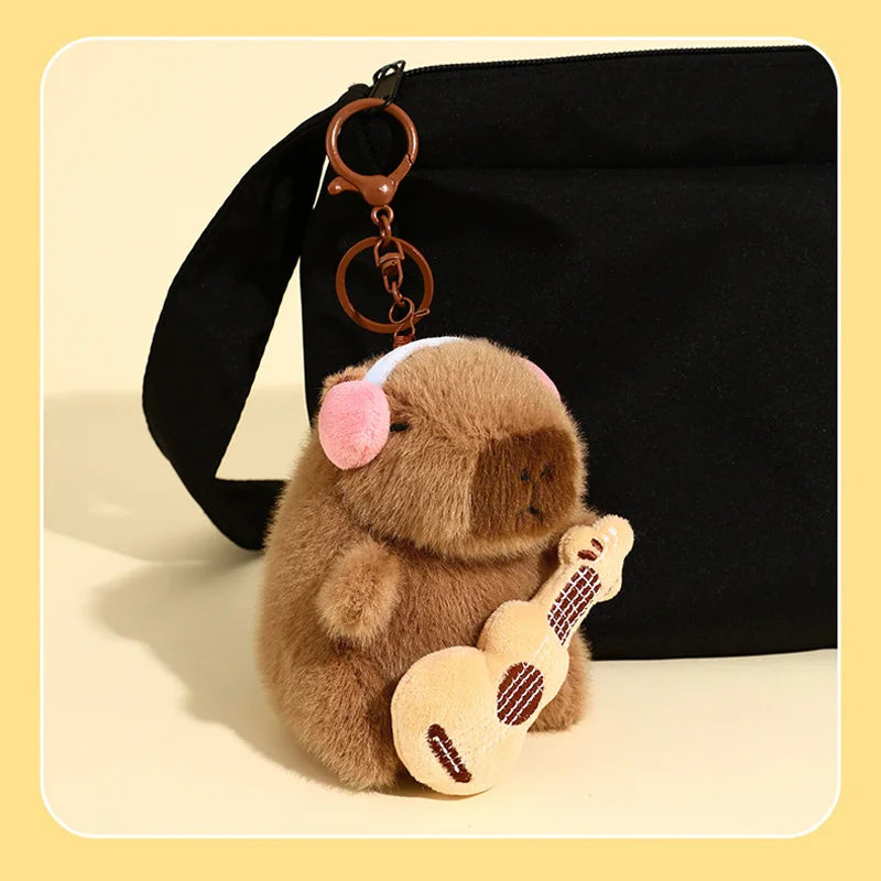 Kawaii Plush Capybara Keychain – Cute Cartoon Capybara Pendant Backpack Accessory