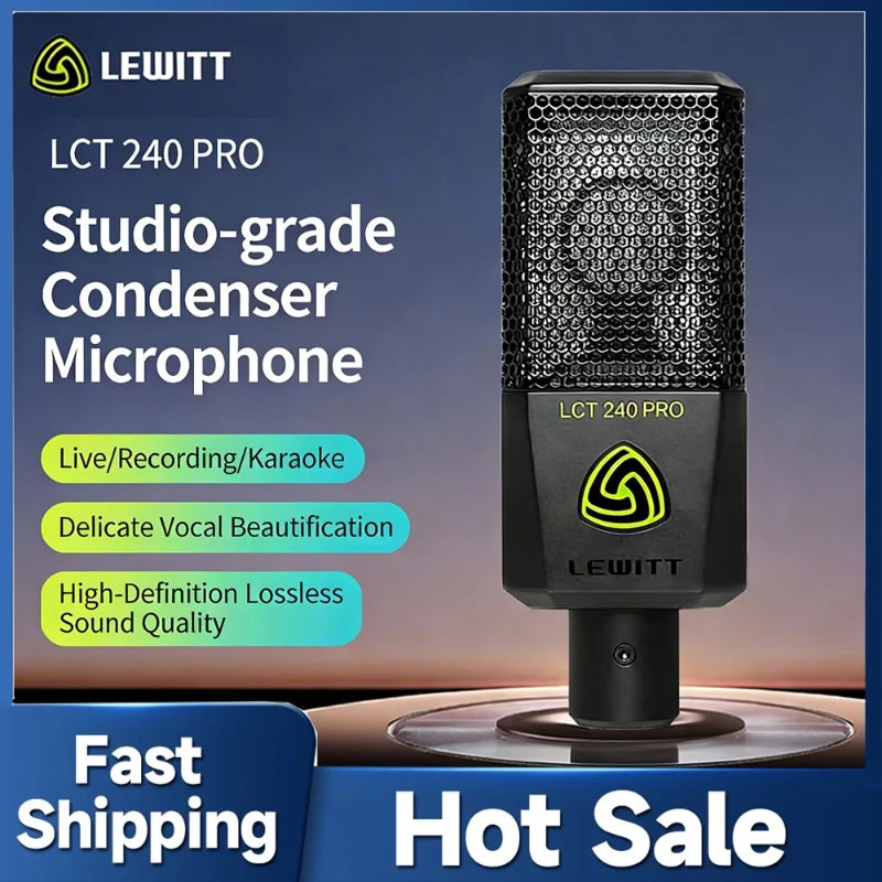 LEWITT LCT 240 PRO Condenser Microphone – Professional Studio Mic for Recording, Podcasting & Karaoke with HD Lossless Sound