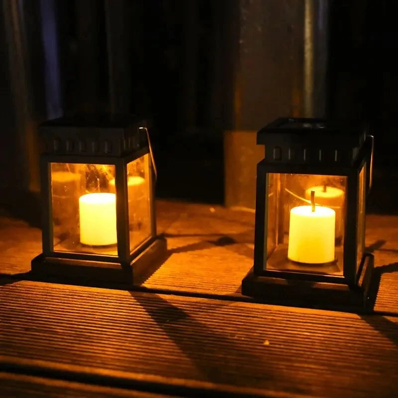 Garden Decor Outdoor Solar Lights | Retro Palace Lantern and Hanging Candle Lamps | Landscape and Floor Lighting