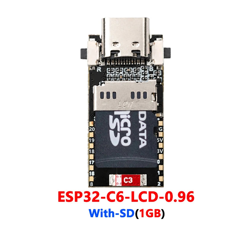 ESP32-C6 LCD Development Board - 0.96" ST7789 Display 160x80 Mini Screen with SD Port for Arduino & LVGL