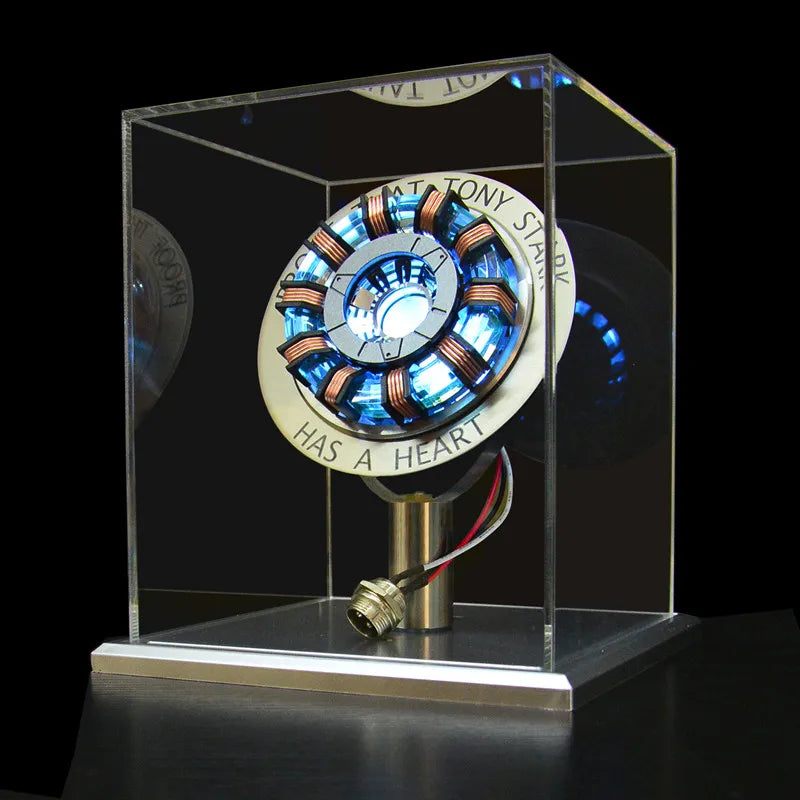 Avenger Iron Man MK1 Arc Reactor – Tony Stark Heart of Mark Figure with LED Light, 1:1 Cosplay Toy Chest Lamp for Kids Gift