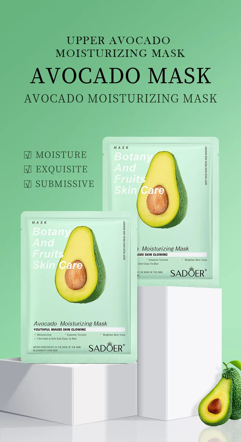 8PCS Natural Plant Facial Masks – Korean Skincare Hydrating, Moisturizing & Firming Face Care Set