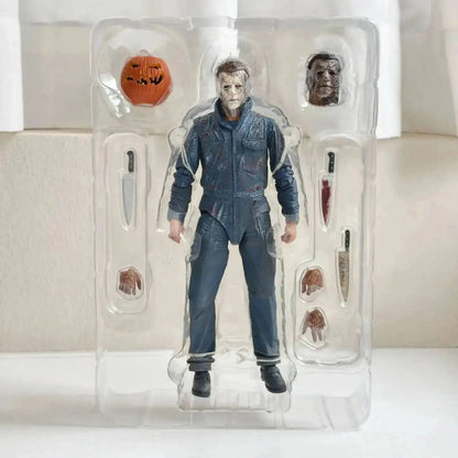 Michael Myers Horror Action Figure - Halloween Pumpkin Decor Toy Collectible Gift for Horror Fans