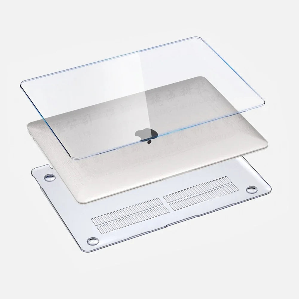 Crystal Clear MacBook Hard Case - Protective Cover for MacBook Air & Pro 13, 14, 15 & 16-inch Models