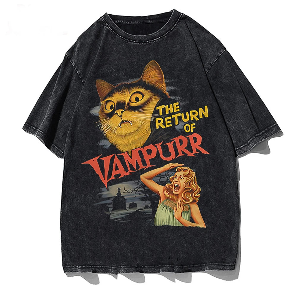 Men’s “The Return of Vampurr” Graphic T-Shirt – O-Neck Short Sleeve Summer Casual Fashion Cotton Tee Top
