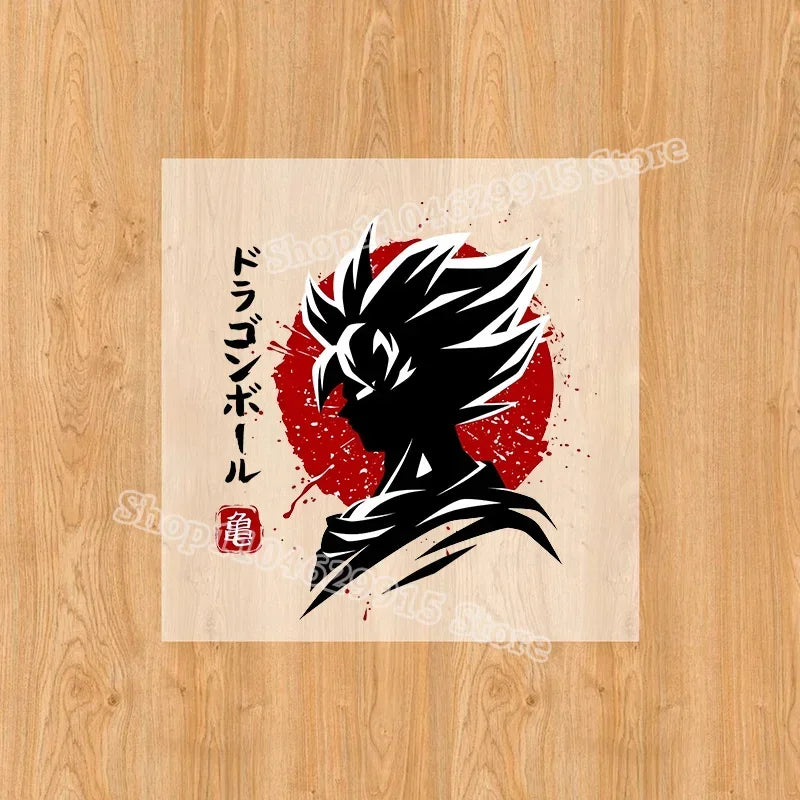Dragon Ball Goku Heat Transfer Sticker – DIY Anime Iron-On Patch for T-Shirts & Sweatshirts