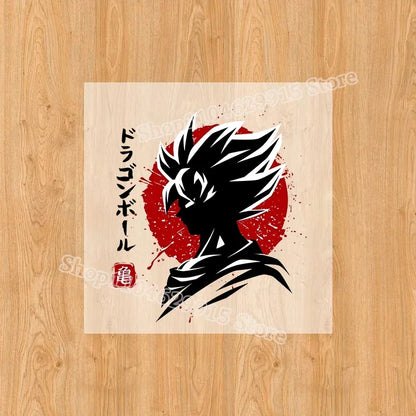 Dragon Ball Goku Heat Transfer Sticker – DIY Anime Iron-On Patch for T-Shirts & Sweatshirts