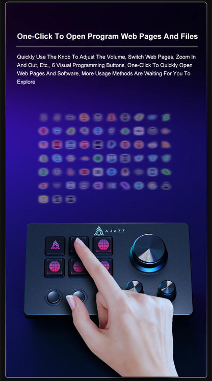 Ajazz AKP03E Desktop Helper Console – Programmable Macro Mini Keyboard with Custom Buttons for Multi-Scenario Use