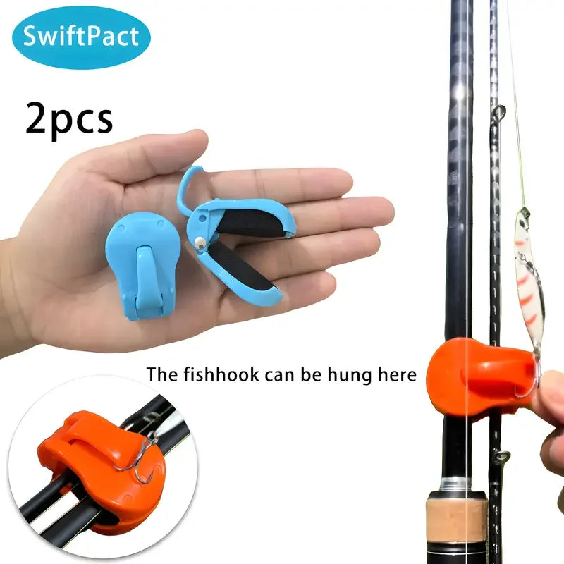 2-Piece Quick-Attach Fishing Rod Clip - Tool-Free One-Hand Holder for 2-Piece Freshwater Rods & Tackle Organization