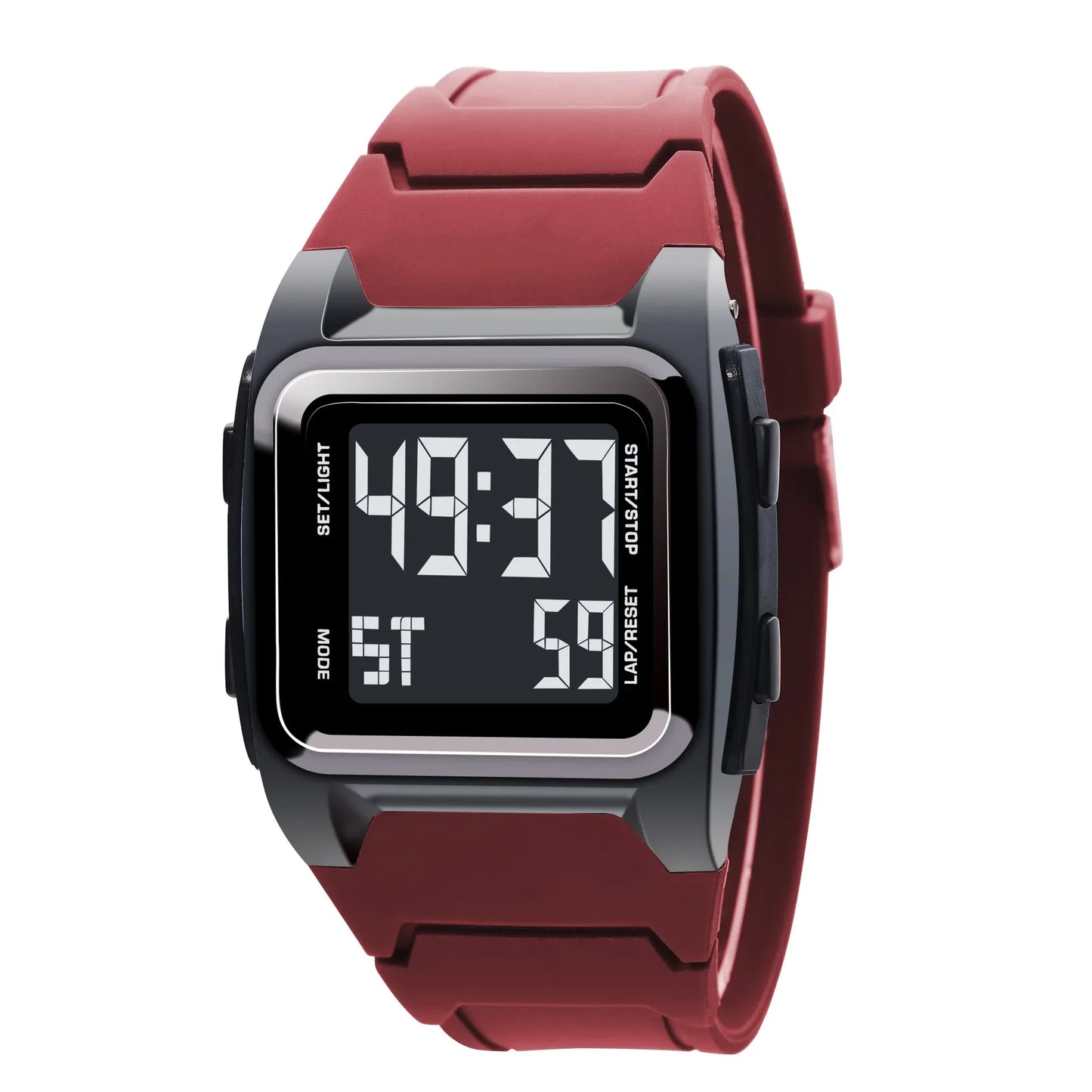 YIKAZE Men's Digital Sport Watch – 50M Waterproof Retro Multifunction Military LED Alarm Wristwatch Gift