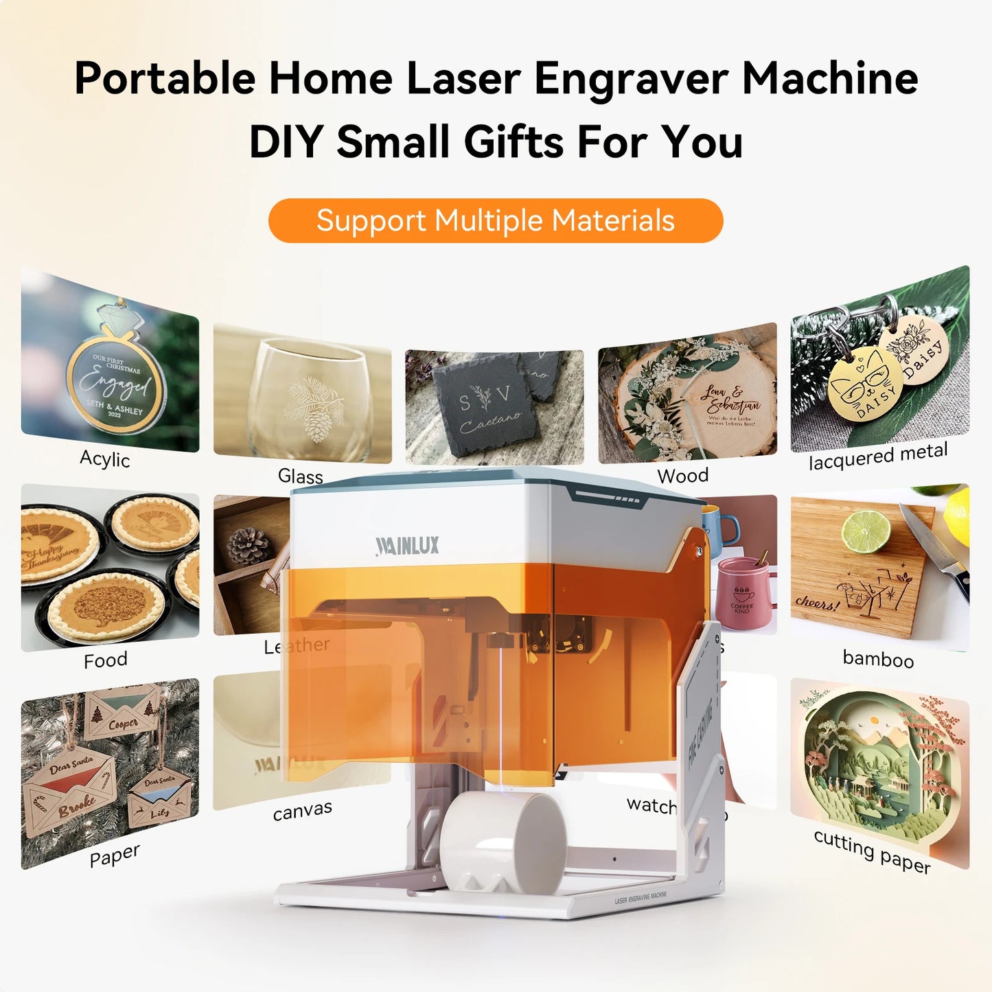 Wainlux K10 Mini Laser Engraver – 3000mW Bluetooth Upgrade for Woodworking, Engraving & Marking Machine