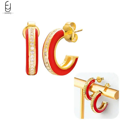 925 Sterling Silver Earrings for Women – Cute Starfish & Shrimp Pendant, Red Chili & Star Enamel Gold Fashion Jewelry