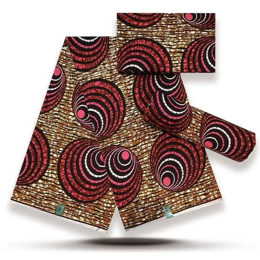 African Wax Print Fabric - 100% Cotton Nigerian Ankara Batik Material for Women’s Dresses