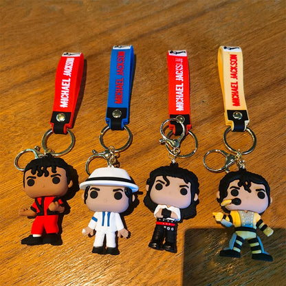 Michael Jackson Music Idol Keychain - Miniature Doll Pendant Key Ring Accessory