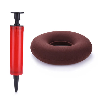 35cm Inflatable Hip Support Cushion – Medical Hemorrhoid Donut Seat Pad with Pump, Anti-Bedsore Round Massage Pillow