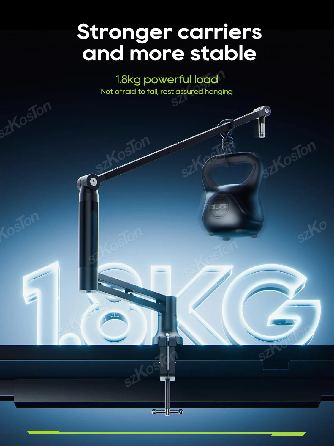 Adjustable Microphone Boom Arm - Low Profile Mic Stand with Cable Management for Gaming, Streaming & Podcast Microphones