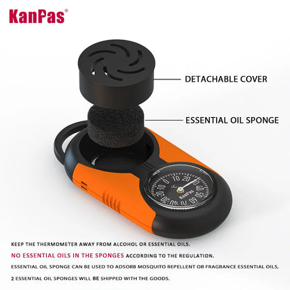 KANPAS Thermometer Compass Kit - Outdoor Thermohygrometer for Camping, Hiking, Trekking, Hunting & Survival