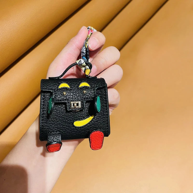 Mini PU Leather Handbag Pendant – Decorative Case for AirPods 2/3/4/Pro 2 and Galaxy Buds 3/3Pro/Buds FE