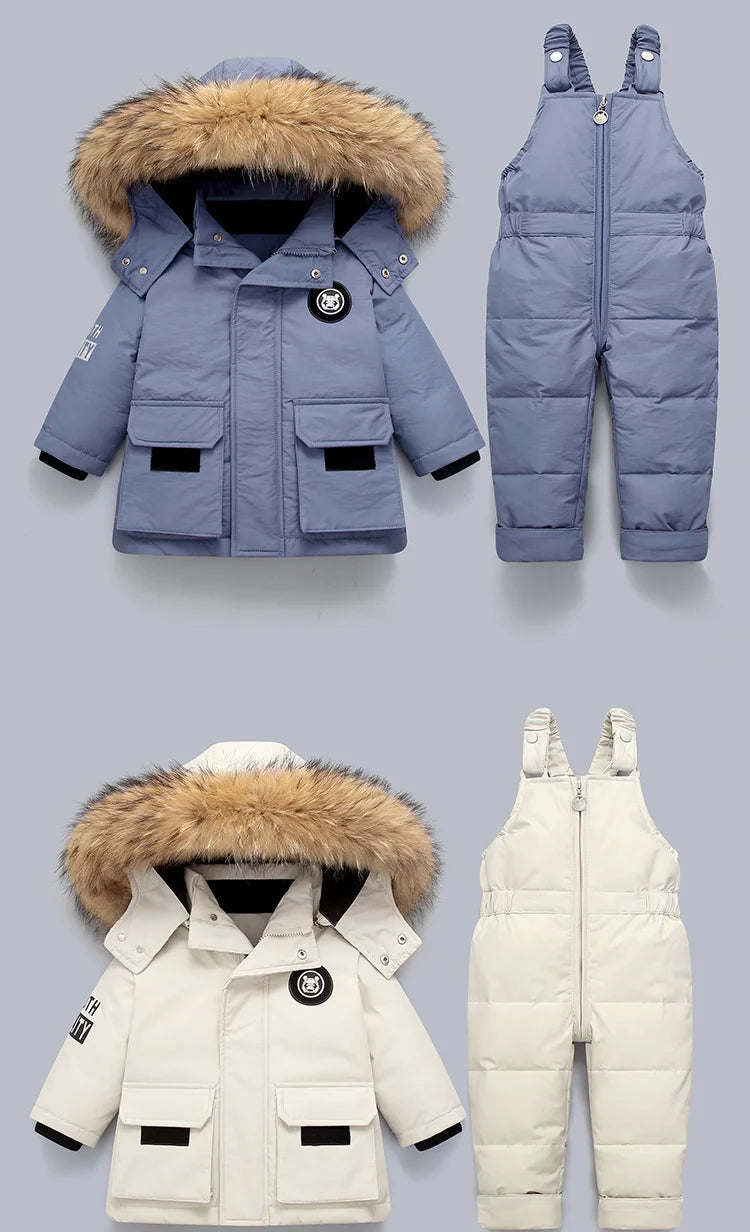 Children’s Winter Clothing Set – Baby Down Jacket Parka & Thick Snowsuit for Boys and Girls