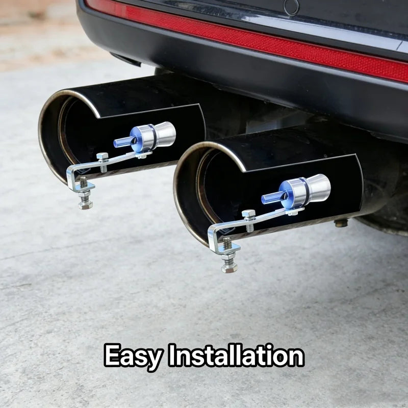 Universal Aluminum Turbo Whistle Exhaust Sound Booster – Muffler Pipe Sound Simulator with Mount Bracket for All Vehicles