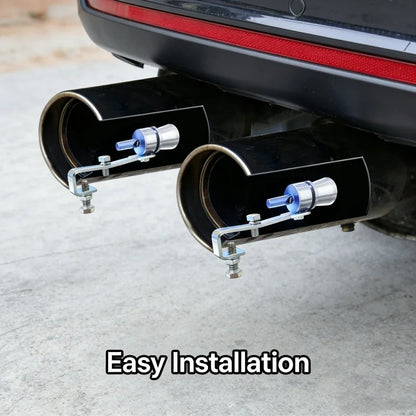 Universal Aluminum Turbo Whistle Exhaust Sound Booster – Muffler Pipe Sound Simulator with Mount Bracket for All Vehicles