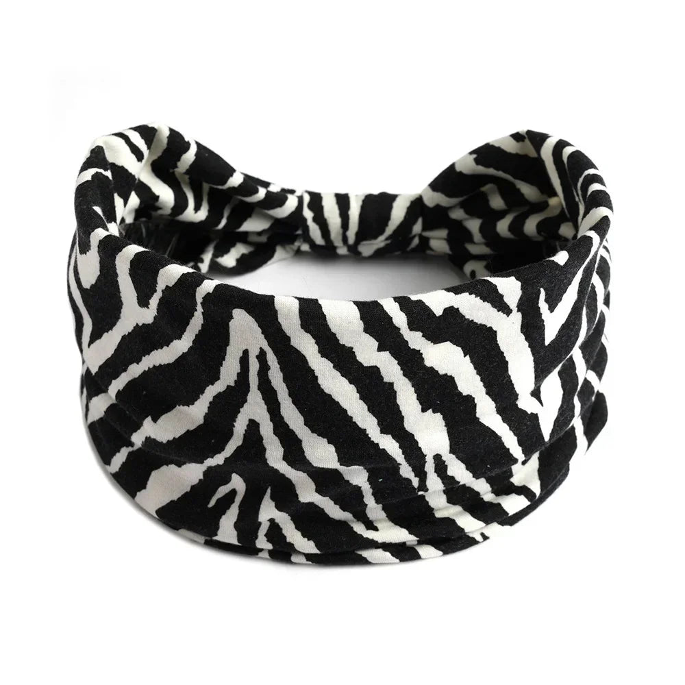 Bohemian Wide Cotton Stretch Headbands for Women – Turban Style Hairbands, Bandana Headwrap Hair Accessories