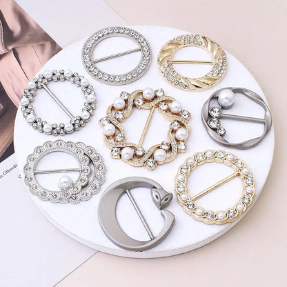 Scarf Buckle & Ring – Shawl, T-Shirt, Waist Clip Brooch, Silk Clasp Fashion Jewelry Accessory