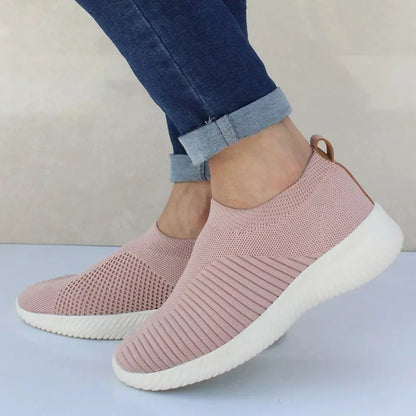 Women’s Fashion Sneakers — Casual Walking Flat Platform Sock-Style Chunky Slip-On Shoes