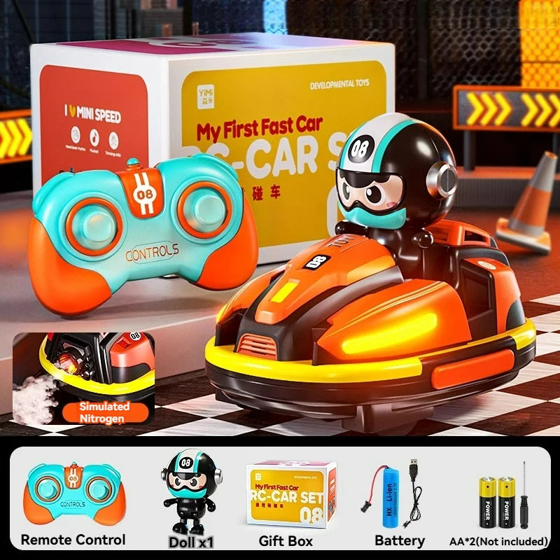 RC Battle Bumper Car Toy for Kids – Music & Light Catapult Robot Karting Game for Toddlers