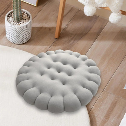 Biscuit-Shaped Decorative Cushion – Comfy Seating Pillow for Balcony & Gift Idea