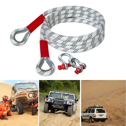 20T Car Towing Rope - Heavy Duty Off-Road Vehicle Recovery Strap, Wear Resistant Rescue Tow Line