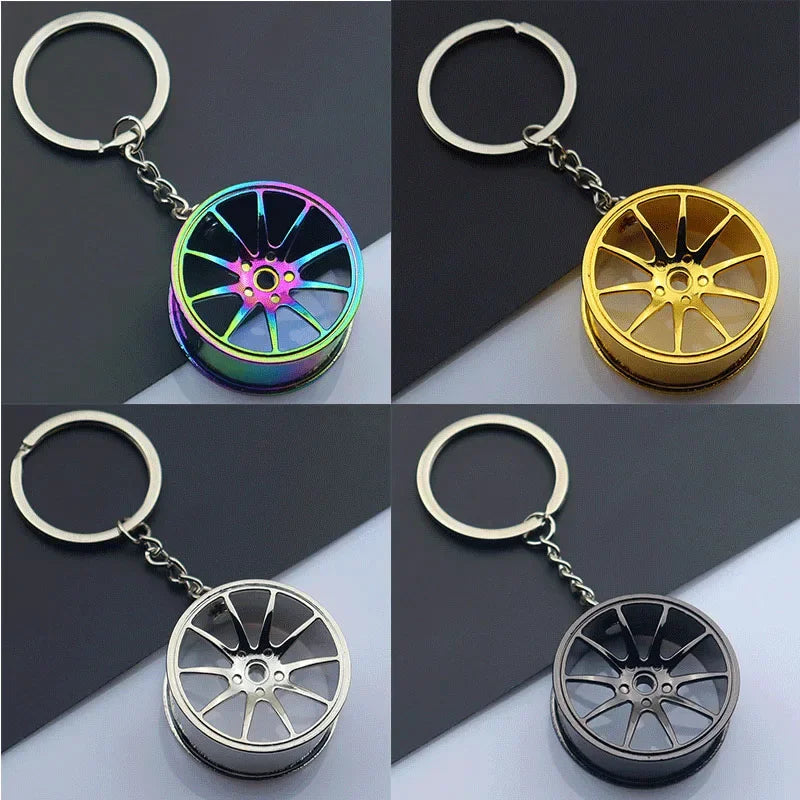 Creative Metal Car Keychain — Zinc Alloy Turbo, Gearbox & Brake Disc Pendant for Men’s Birthday or Dad Gift