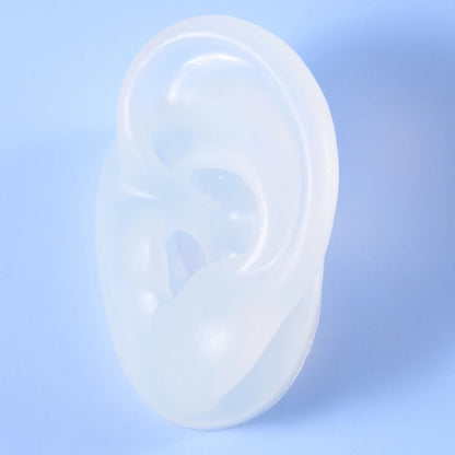 Soft Silicone Ear Model Display Stand – Tattoo Practice & Body Piercing Jewelry Holder with Acrylic Earring Display Kit for Training & Showcase
