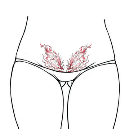 Butterfly Waist Tattoo Sticker - Waterproof Long-Lasting Realistic Temporary Tattoo for Lower Abdomen Design