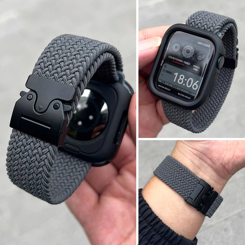 Parachute Braided Straps for Apple Watch Series 9/8/7/6/5 SE – Compatible with 41mm-49mm Bands